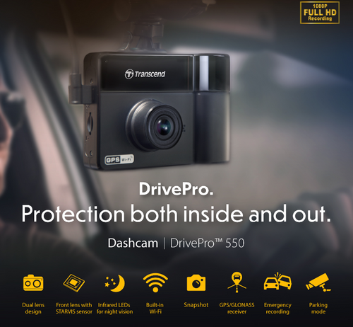 Transcend Dual Lens Dashcam DrivePro 550B Transcend Dual Lens Dashcam DrivePro 550B